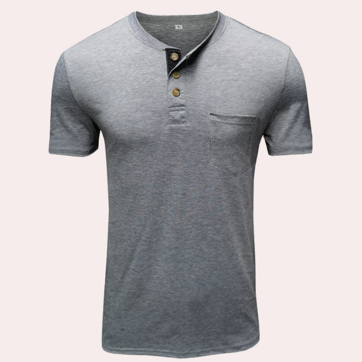 Xaver - Minimalistisches Henley-Shirt für Herren