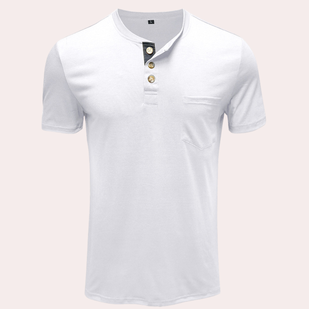 Xaver - Minimalistisches Henley-Shirt für Herren