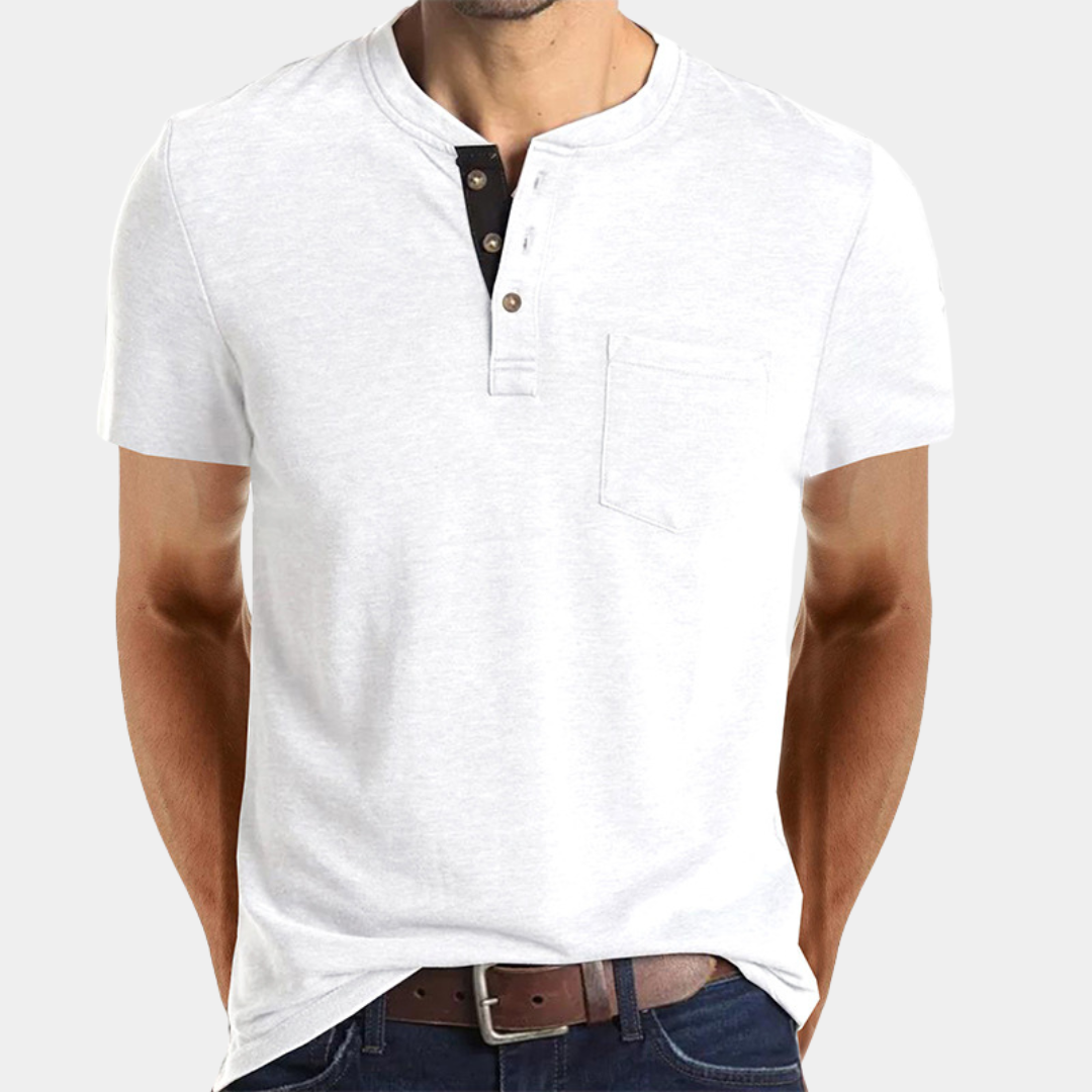 Xaver - Minimalistisches Henley-Shirt für Herren