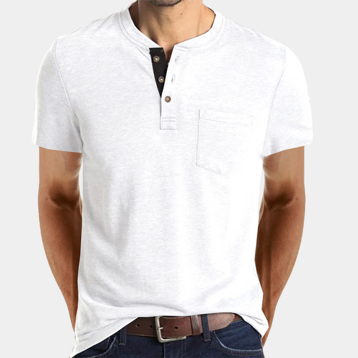 Xaver - Minimalistisches Henley-Shirt für Herren