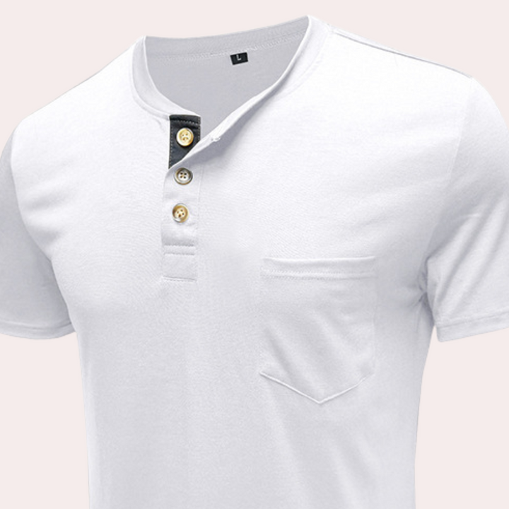 Xaver - Minimalistisches Henley-Shirt für Herren