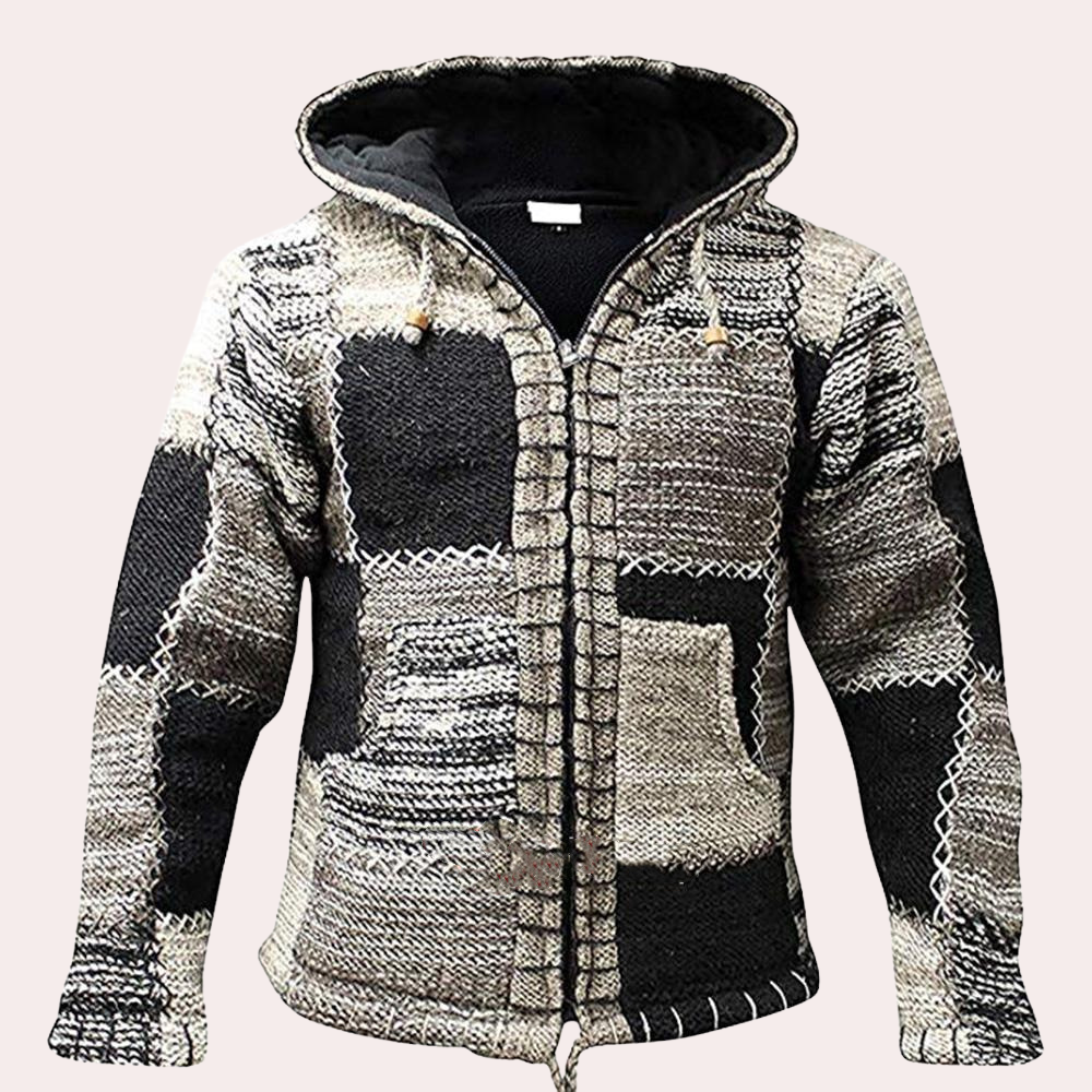 Orlando - Herrenjacke Im Patchwork-Stil mit Kapuze