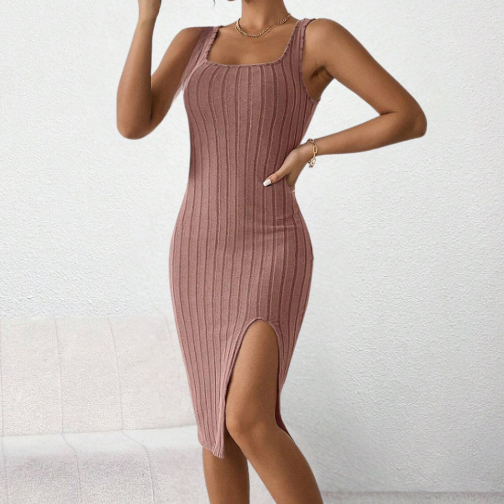 Alondra - Elegantes Tailliertes Strickkleid für Damen