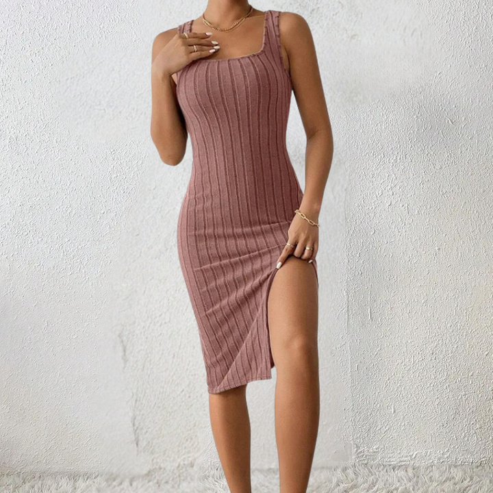 Alondra - Elegantes Tailliertes Strickkleid für Damen