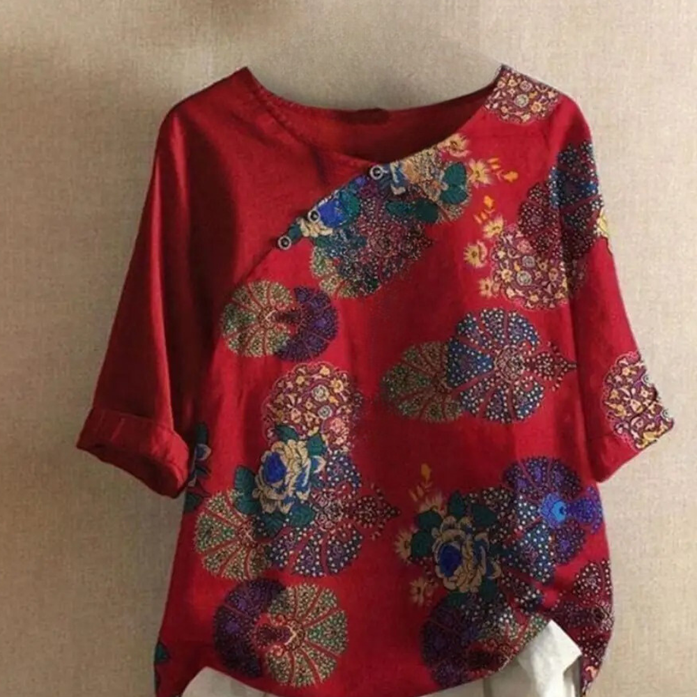 Clarisa - Legere Bedruckte Weiche Bluse für Damen