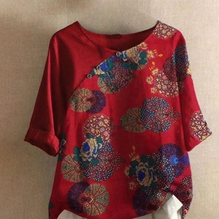 Clarisa - Legere Bedruckte Weiche Bluse für Damen