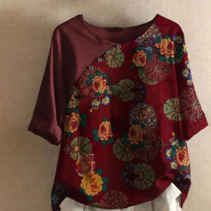 Clarisa - Legere Bedruckte Weiche Bluse für Damen