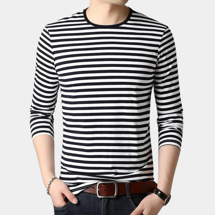 Dusan - Herren Casual Gestreiftes Langarmhemd