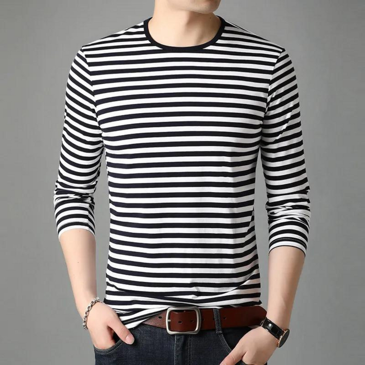 Dusan - Herren Casual Gestreiftes Langarmhemd