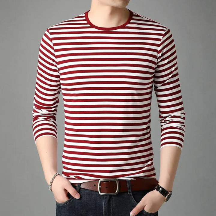 Dusan - Herren Casual Gestreiftes Langarmhemd