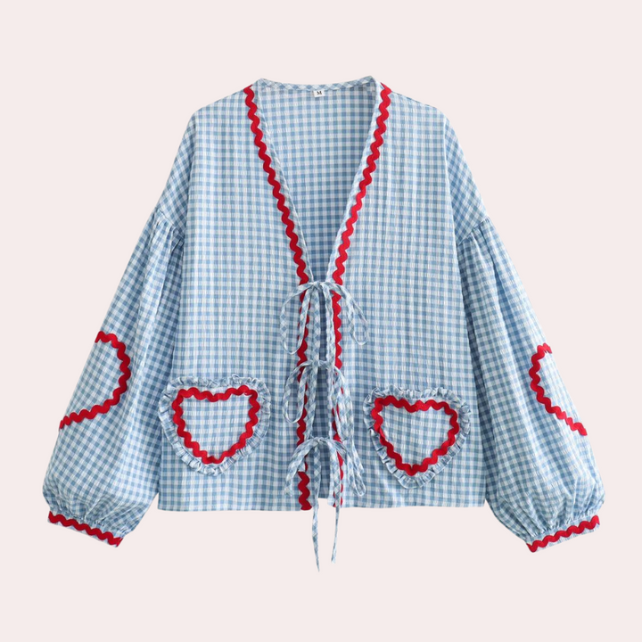 Briony - Damen Stylisches Oberteile mit Herz-Applikation