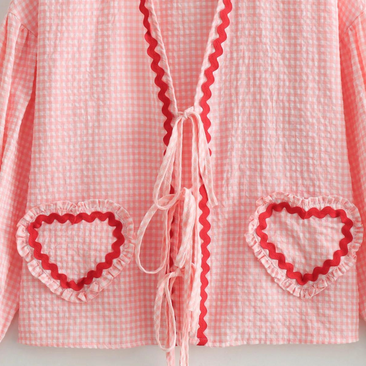 Briony - Damen Stylisches Oberteile mit Herz-Applikation