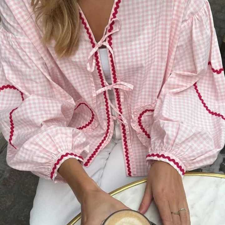 Briony - Damen Stylisches Oberteile mit Herz-Applikation