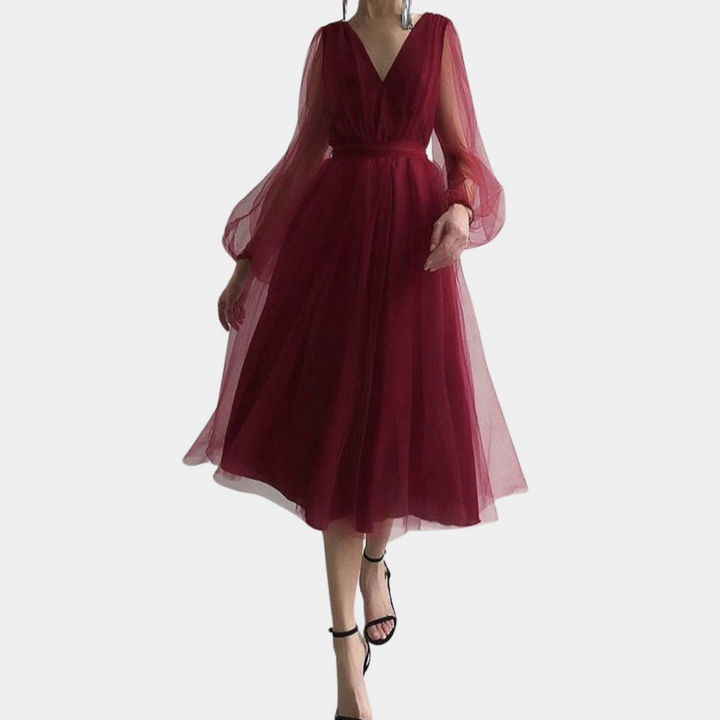 Ozana - Elegantes Midikleid Aus Tüll für Damen