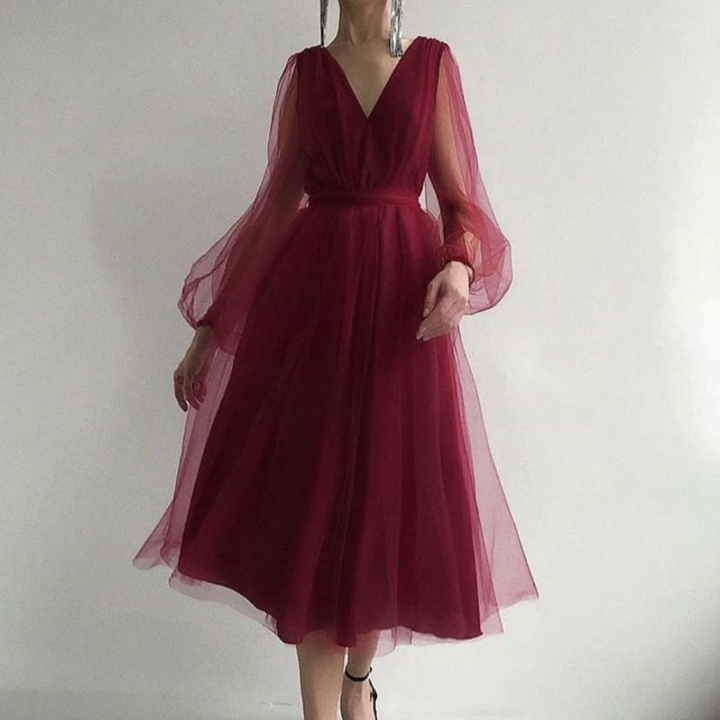 Ozana - Elegantes Midikleid Aus Tüll für Damen