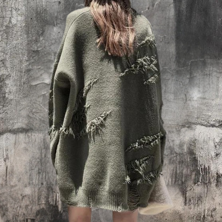 Maxime - Stylischer Ausgefranster Pullover für Damen