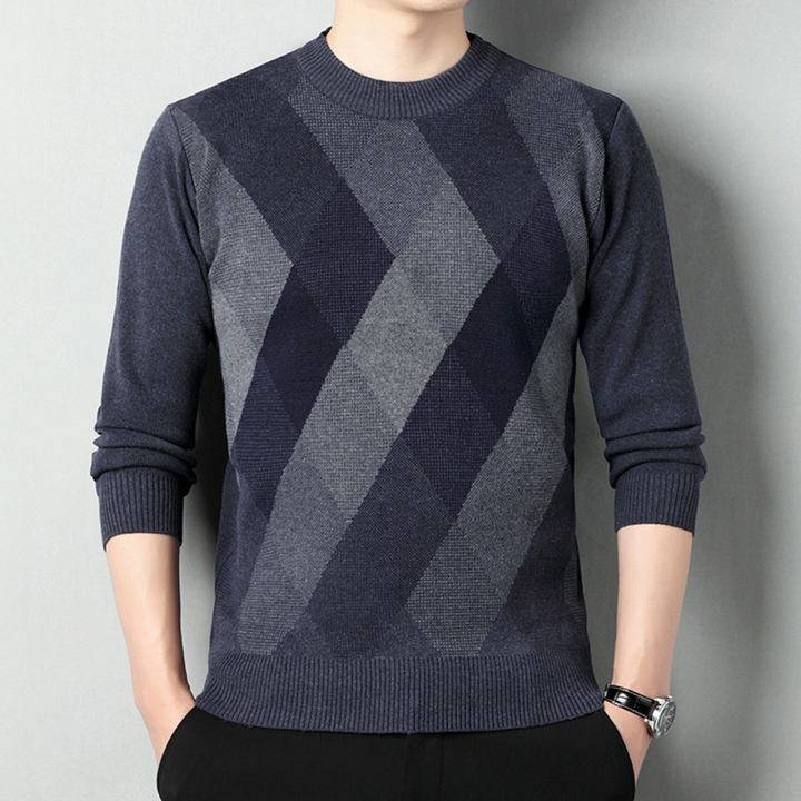 Flaviu - Eleganter Herrenstrickpullover mit Geometrischem Design