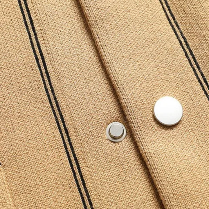 Ozana - Stilvolle Herrenjacke mit Knopfleiste Und Kragen