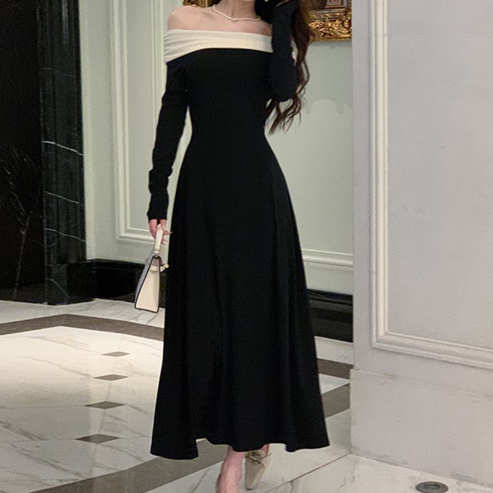 Ilinca - Elegantes Langes Damenkleid Ohne Schultern