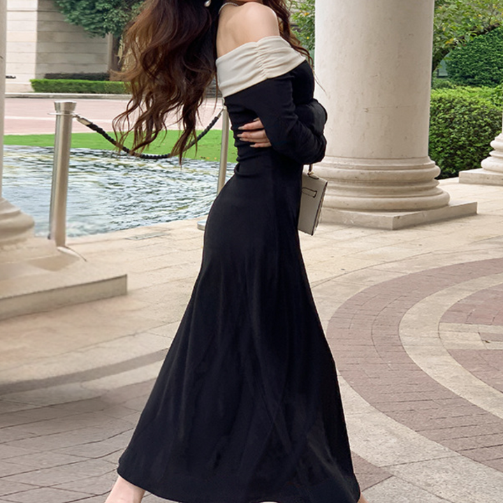 Ilinca - Elegantes Langes Damenkleid Ohne Schultern