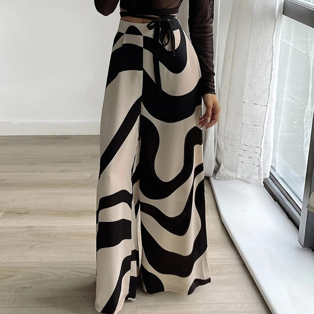 Fisseha - Elegante Gemusterte Lockere Hose für Damen