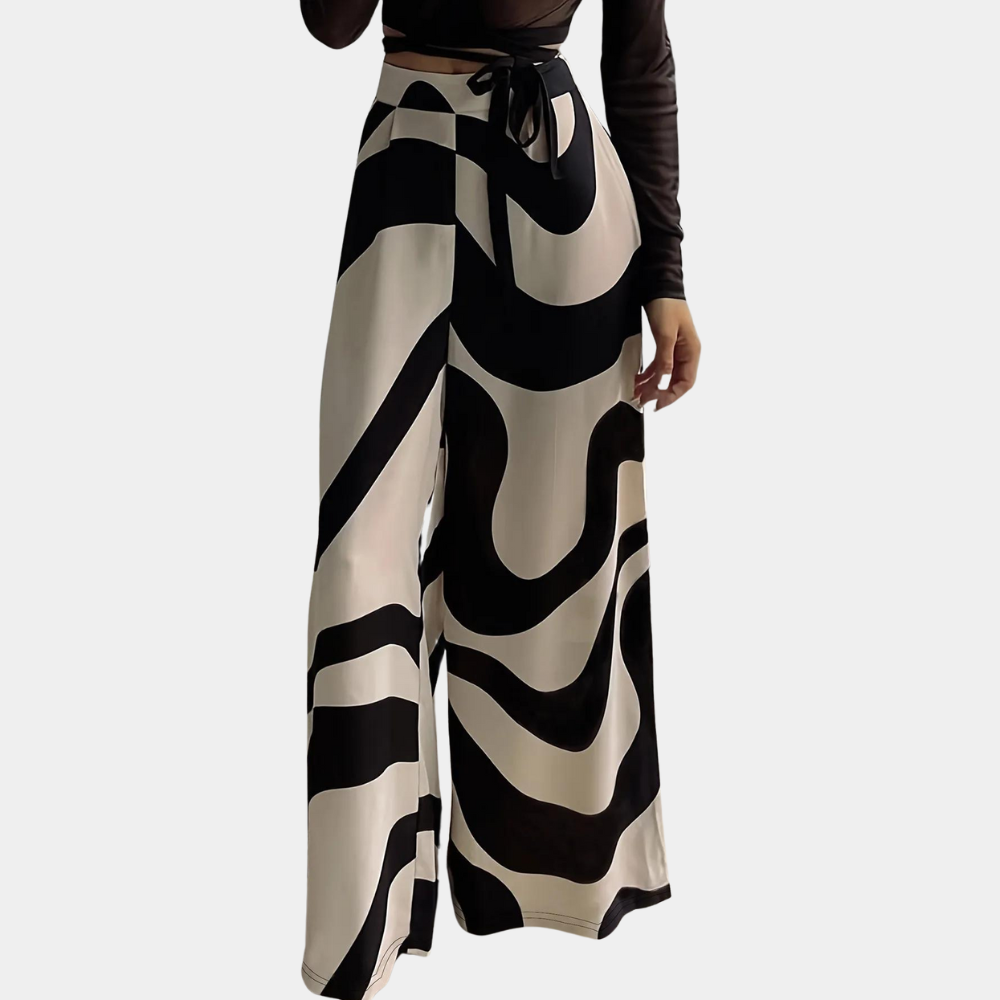 Fisseha - Elegante Gemusterte Lockere Hose für Damen