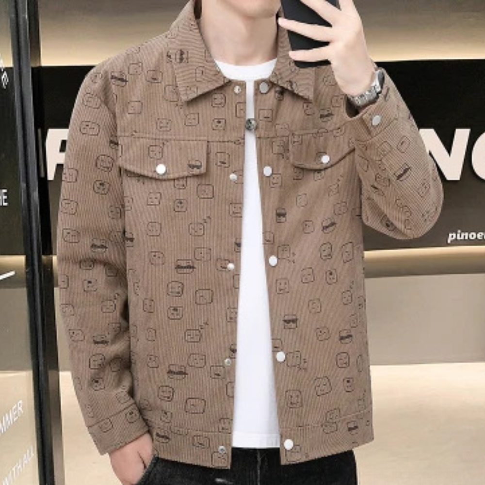 Ionut - Modische Bedruckte Cordjacke für Herren