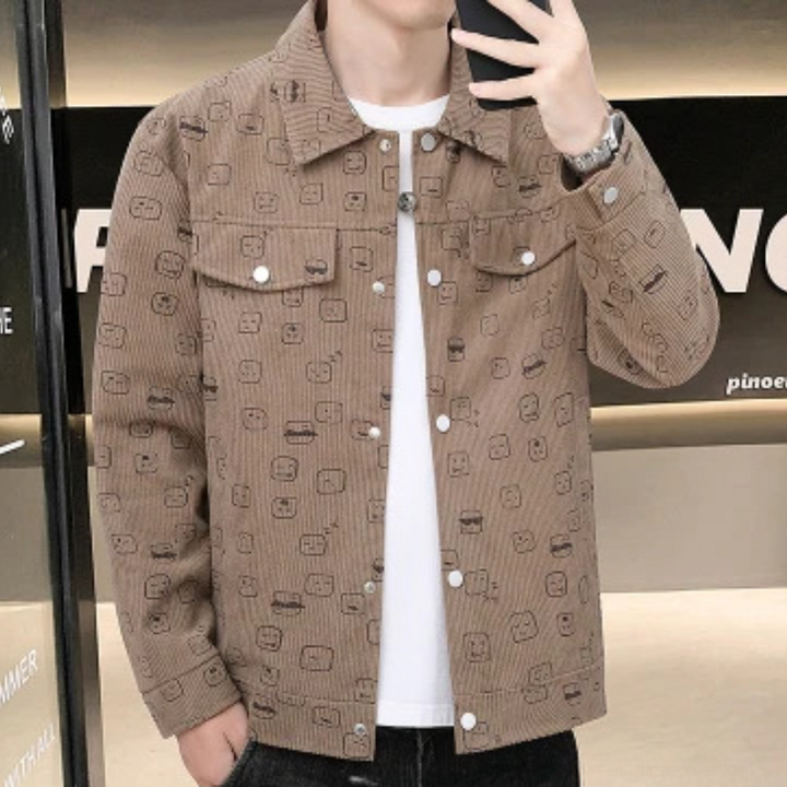 Ionut - Modische Bedruckte Cordjacke für Herren