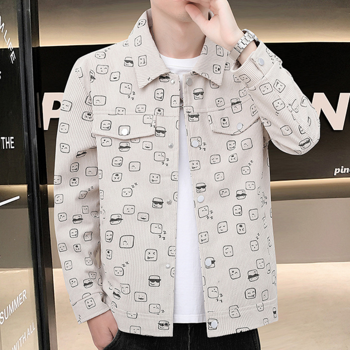 Ionut - Modische Bedruckte Cordjacke für Herren