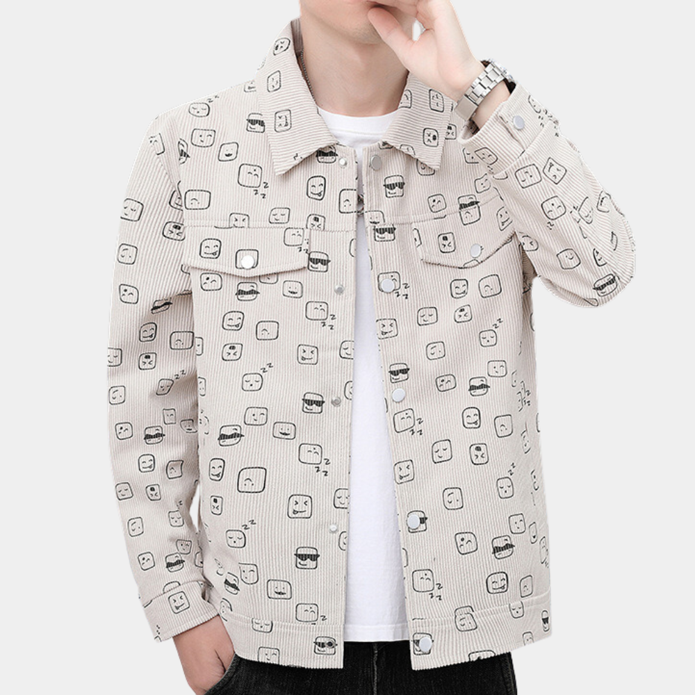 Ionut - Modische Bedruckte Cordjacke für Herren
