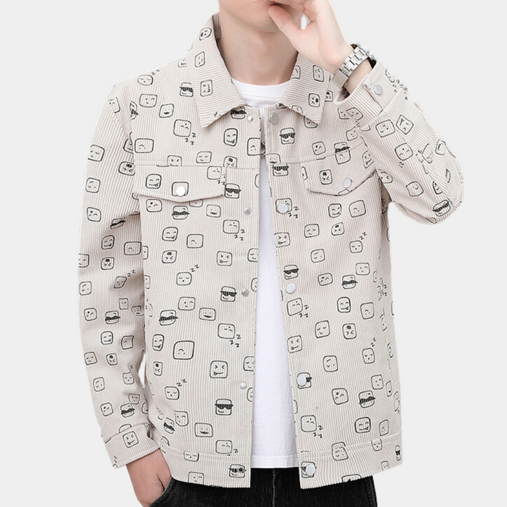 Ionut - Modische Bedruckte Cordjacke für Herren