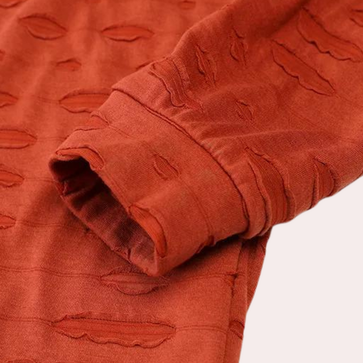 Pompiliu - Moderner Halblanger Herrenpullover mit Kapuze