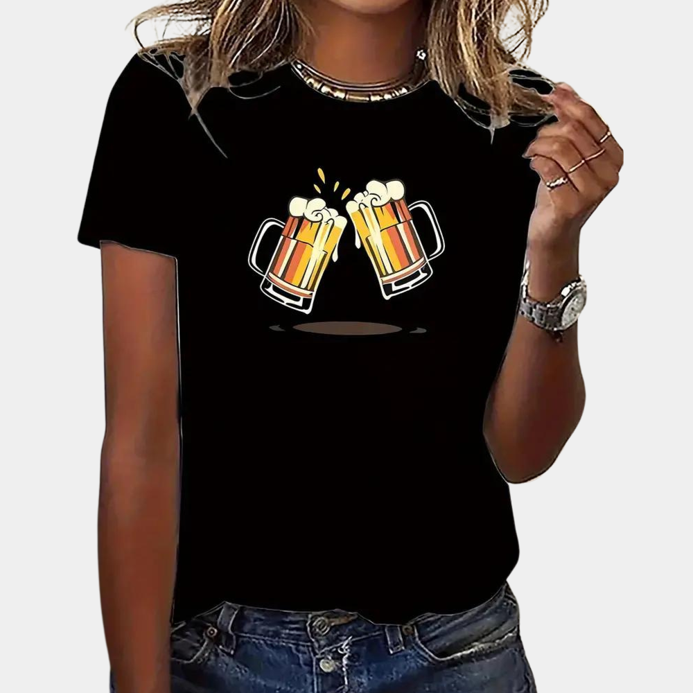 Carmela - Damen Oktoberfest-Hemden mit Bierdruck