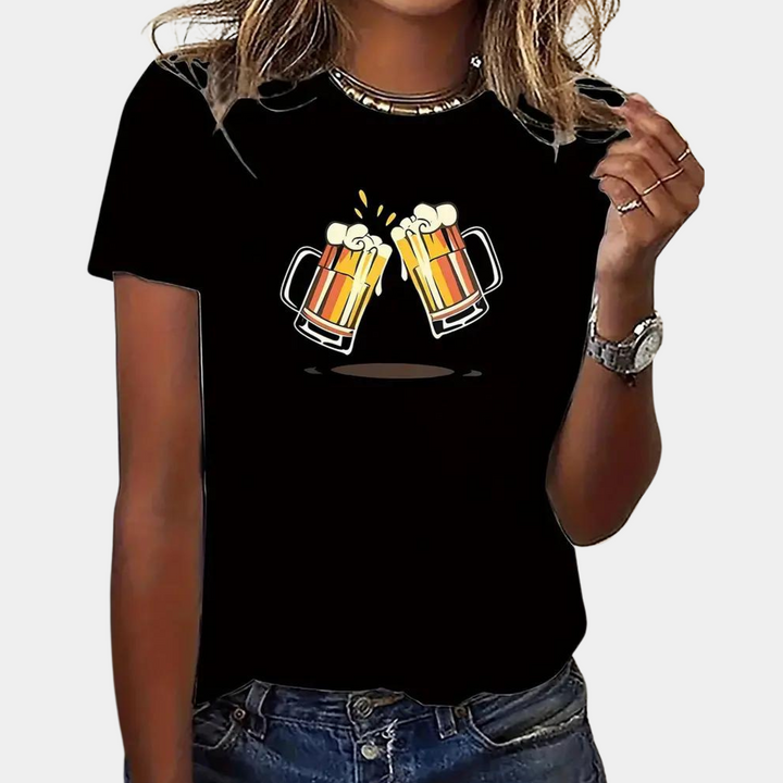 Carmela - Damen Oktoberfest-Hemden mit Bierdruck