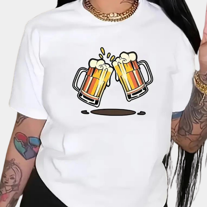Carmela - Damen Oktoberfest-Hemden mit Bierdruck