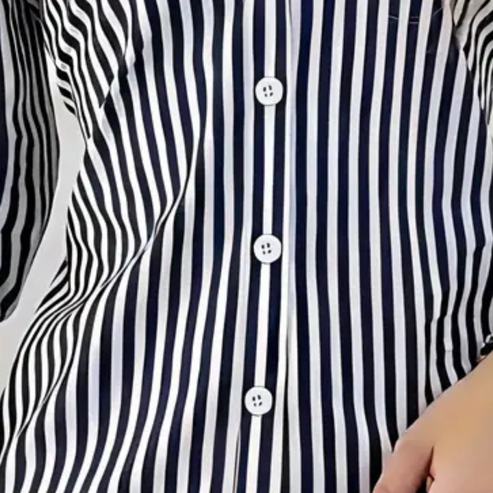 Elisaveta - Modisches Gestreiftes Langarm Hemdenfür Frauen
