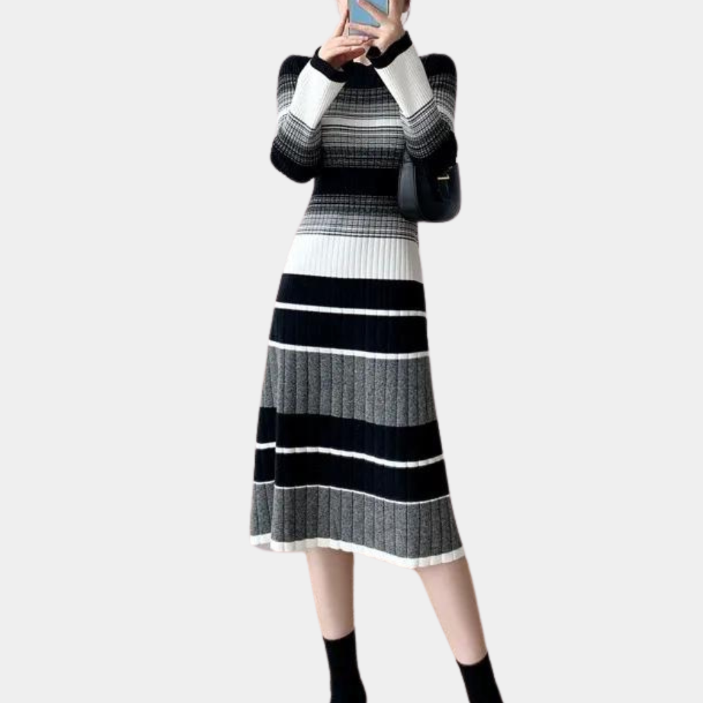 Betina – Stylisches Gestreiftes Midikleid für Damen