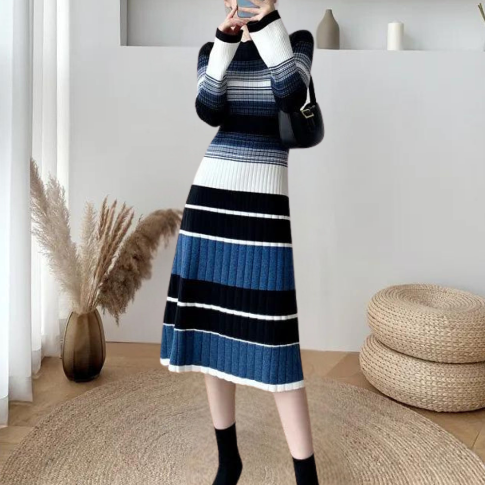 Betina – Stylisches Gestreiftes Midikleid für Damen