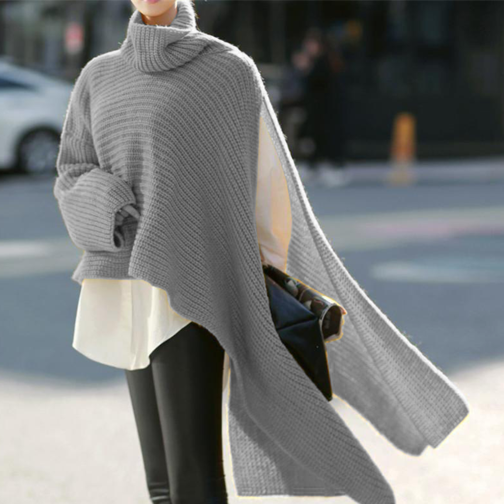 Zena - Fließender Damen Asymmetrischer Strickpullover