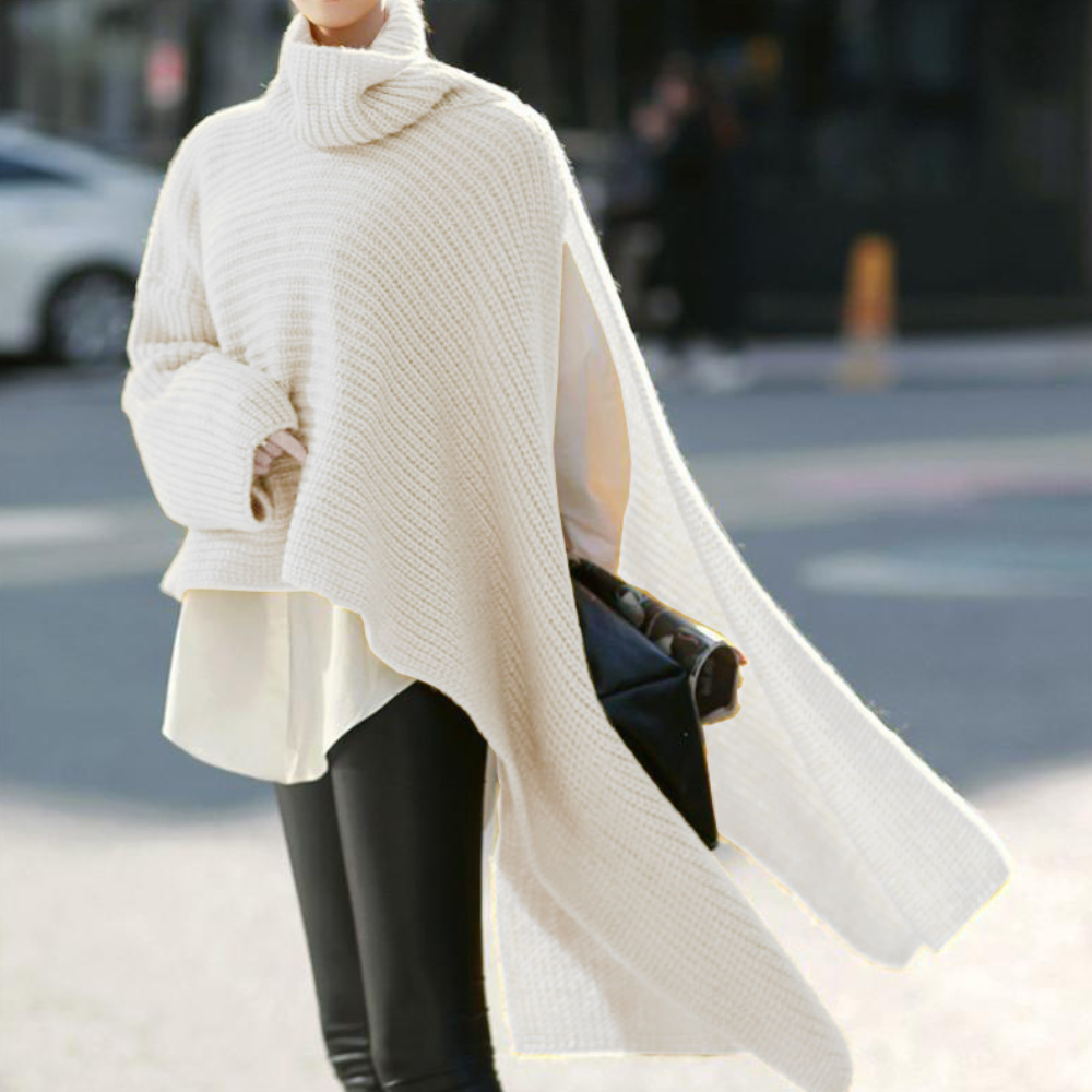 Zena - Fließender Damen Asymmetrischer Strickpullover