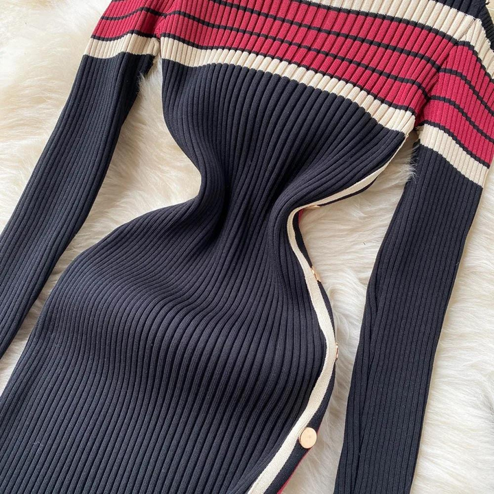 Eluned – Stilvolles Damen-Strickkleid mit Kalten Schultern