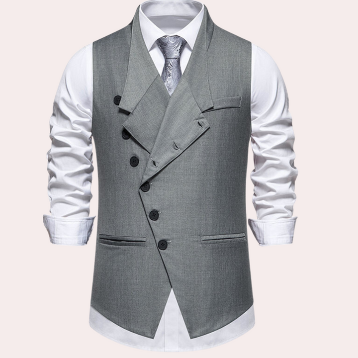 Laszlo - Elegante Weste mit Diagonaler Knopfleiste für Herren