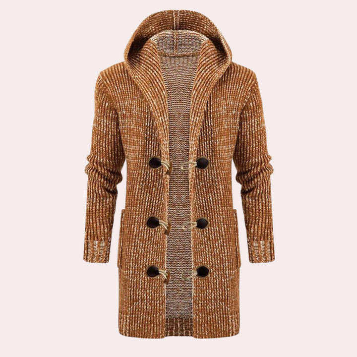 Fanis - Modische Herrenstrickjacke mit Kapuze
