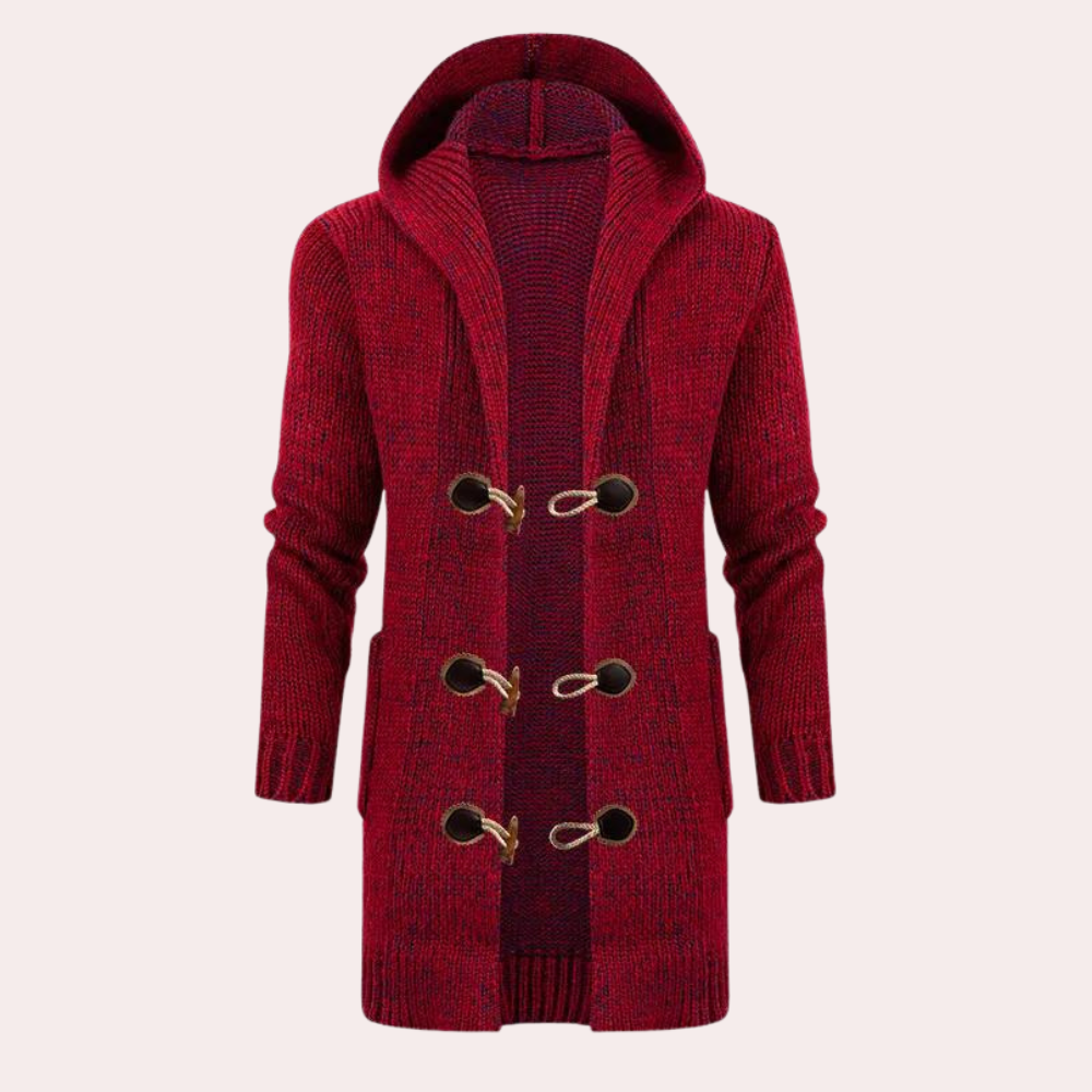 Fanis - Modische Herrenstrickjacke mit Kapuze