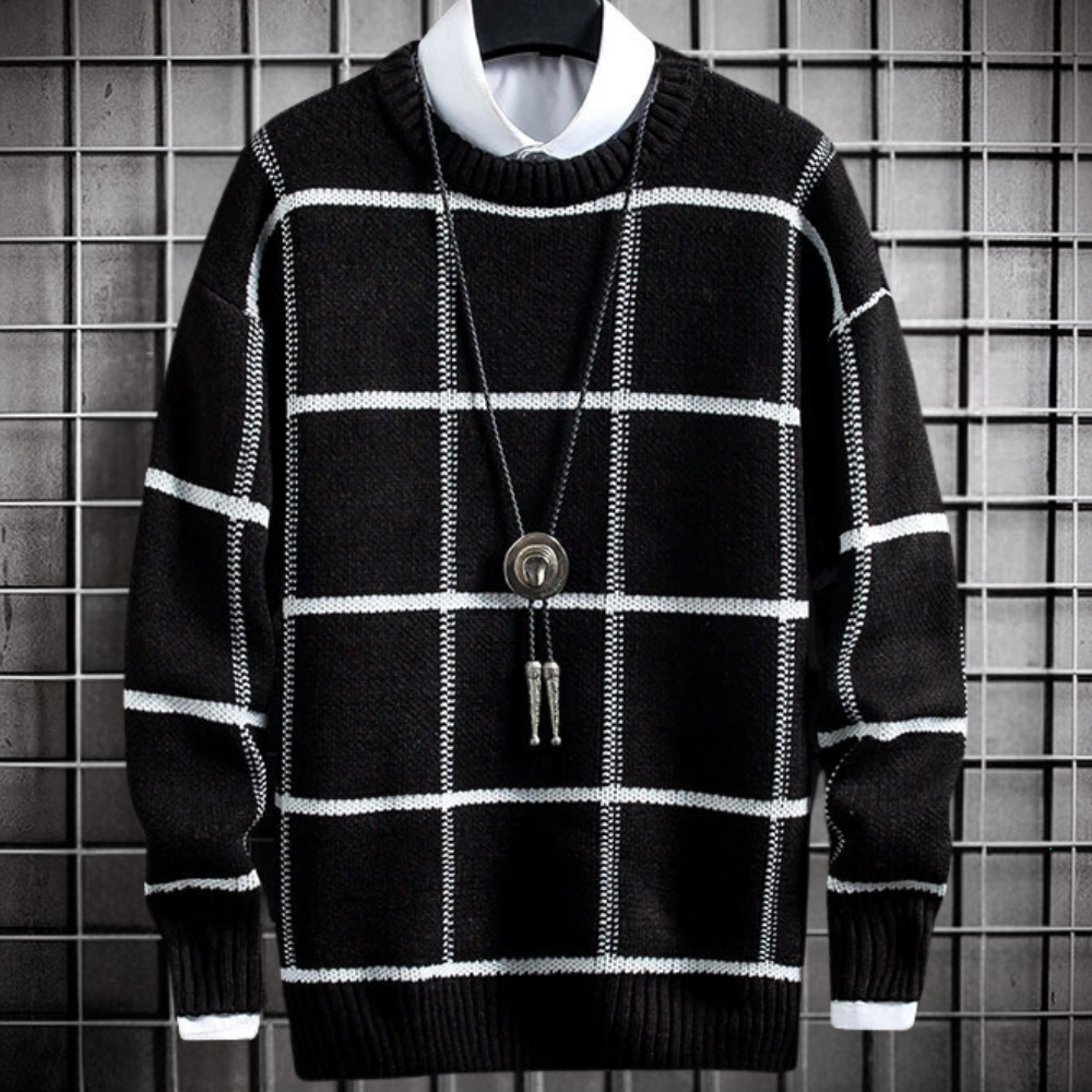 Marinos - Gemütlicher Und Stilvoller Karierter Pullover für Herren