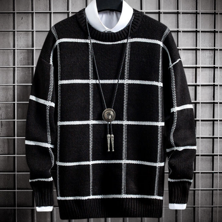 Marinos - Gemütlicher Und Stilvoller Karierter Pullover für Herren