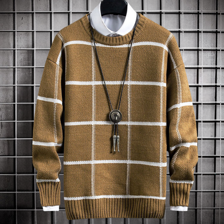 Marinos - Gemütlicher Und Stilvoller Karierter Pullover für Herren