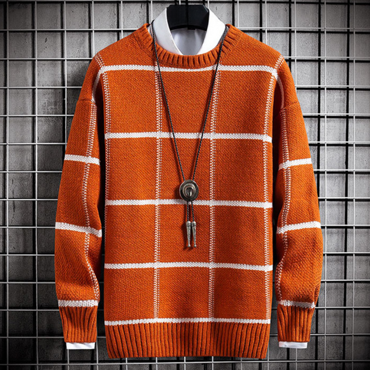 Marinos - Gemütlicher Und Stilvoller Karierter Pullover für Herren
