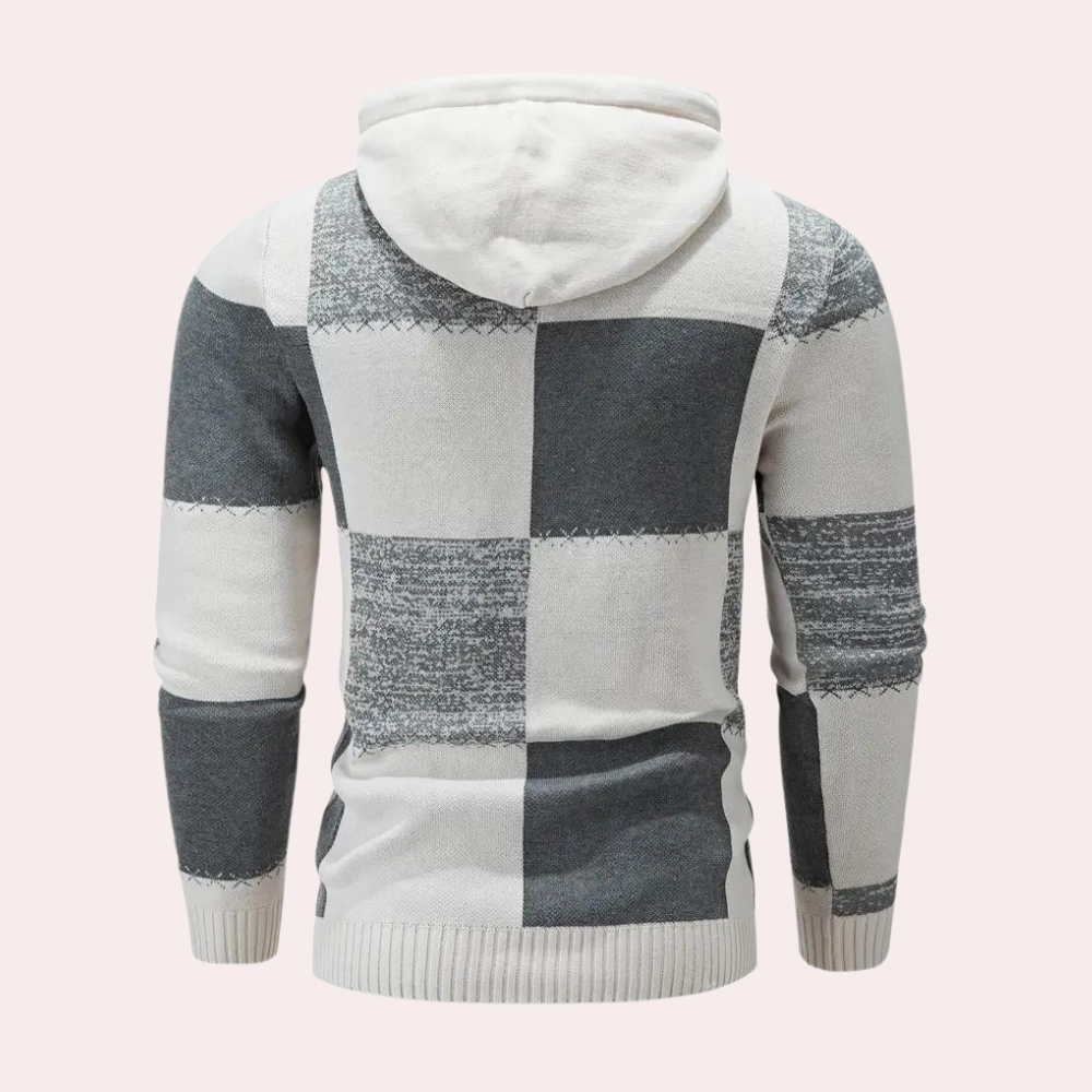 Greco - Moderner Patchwork-Kapuzenpullover für Herren