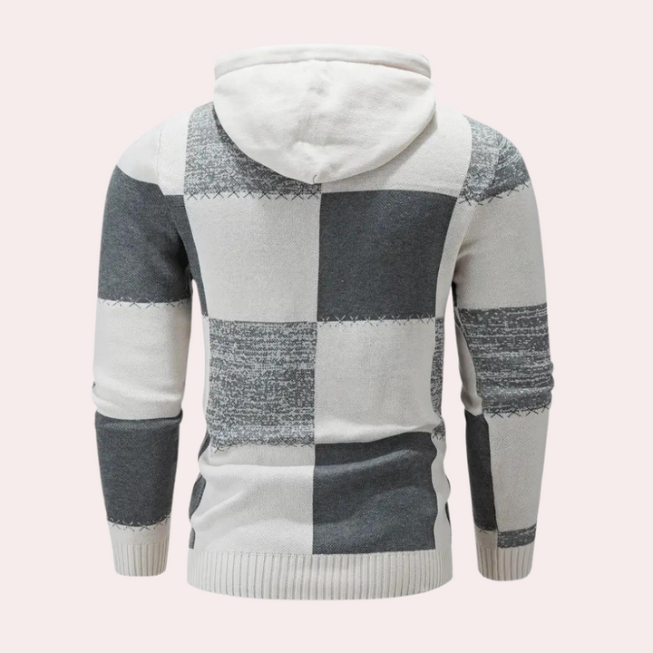 Greco - Moderner Patchwork-Kapuzenpullover für Herren